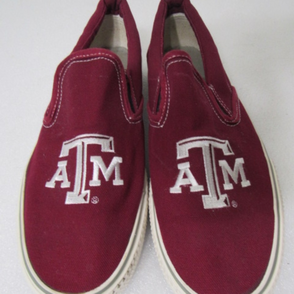 Texas A&M Aggies Slip‎ Ons Forever Collectibles Fabric Sneakers Sz Men 9.5 WM 11